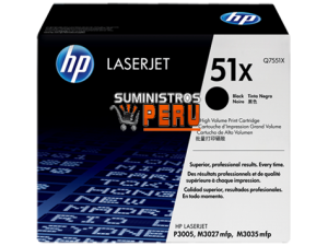 Cartucho toner HP 51X original q7551x Negro, toner laserjet original hp 51x, cartucho de toner hp 51x negro q7551x