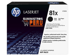 toner HP 81X, Cartucho de tóner original HP 81X LaserJet de alta capacidad negro (CF281X), Rendimiento de la página (blanco y negro) 25000 páginas