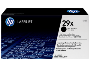 TONER HP 29X , Color: Negro, Compatibilidad: HP LASERJET 5000/5000N/5000DN/5000TN/5000GN/5100/5100TN/5100DTN, Rendimiento: 10000 páginas.