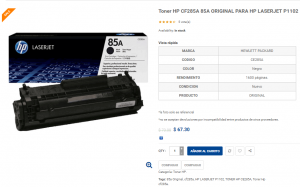 toner hp 85a Precio